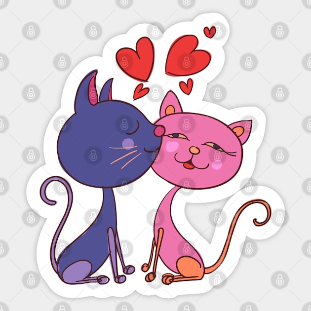 Cat Lovers - Super Cute Cats Sticker by RainbowJoy